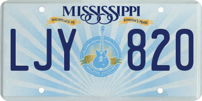 MS license plate LJY820