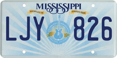 MS license plate LJY826
