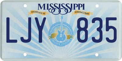MS license plate LJY835