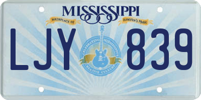 MS license plate LJY839