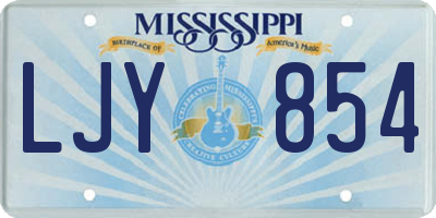 MS license plate LJY854