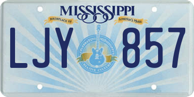 MS license plate LJY857