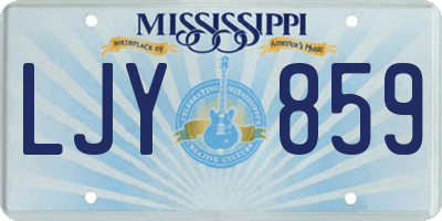 MS license plate LJY859