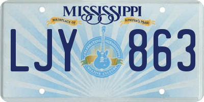 MS license plate LJY863