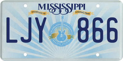 MS license plate LJY866