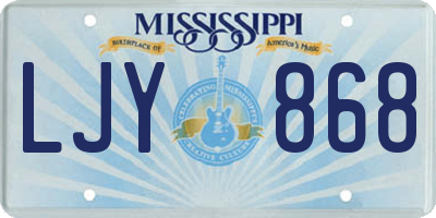 MS license plate LJY868