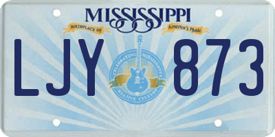 MS license plate LJY873