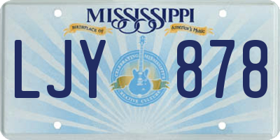 MS license plate LJY878