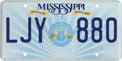 MS license plate LJY880