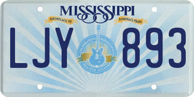 MS license plate LJY893