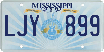 MS license plate LJY899