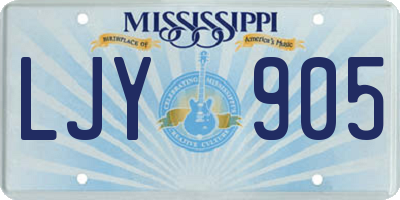 MS license plate LJY905