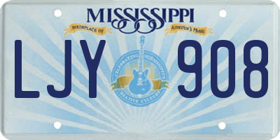 MS license plate LJY908