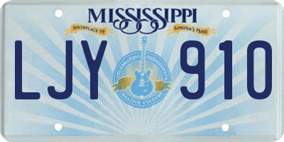 MS license plate LJY910