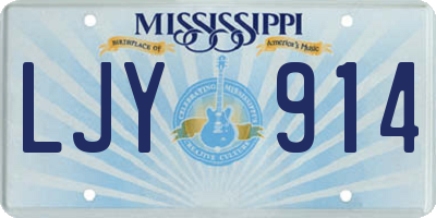 MS license plate LJY914
