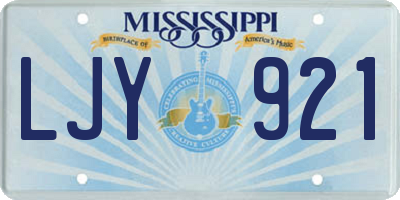 MS license plate LJY921