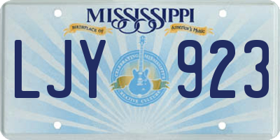 MS license plate LJY923