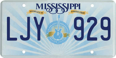 MS license plate LJY929