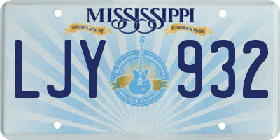 MS license plate LJY932