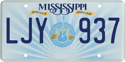 MS license plate LJY937