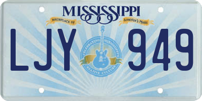 MS license plate LJY949