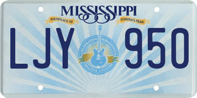 MS license plate LJY950