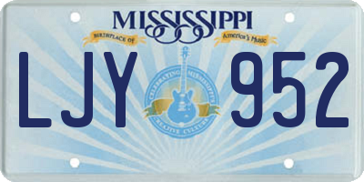 MS license plate LJY952