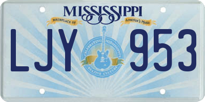 MS license plate LJY953
