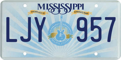 MS license plate LJY957