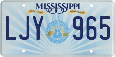 MS license plate LJY965
