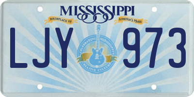 MS license plate LJY973