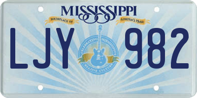 MS license plate LJY982