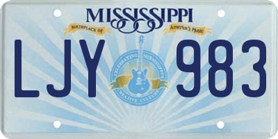 MS license plate LJY983