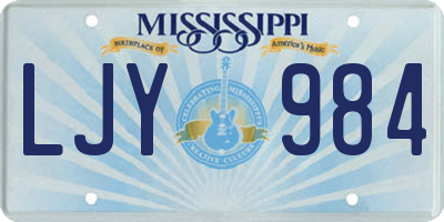 MS license plate LJY984