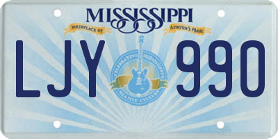MS license plate LJY990
