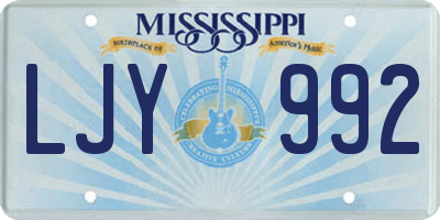MS license plate LJY992