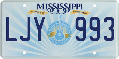 MS license plate LJY993