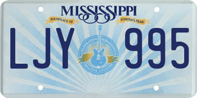 MS license plate LJY995