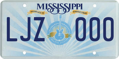 MS license plate LJZ000