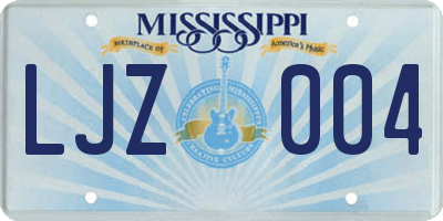 MS license plate LJZ004