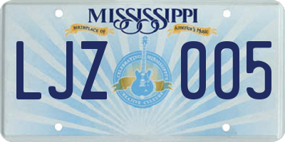 MS license plate LJZ005