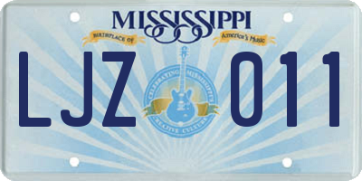 MS license plate LJZ011