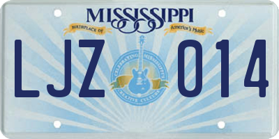 MS license plate LJZ014