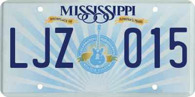 MS license plate LJZ015