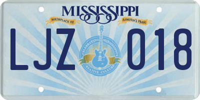 MS license plate LJZ018