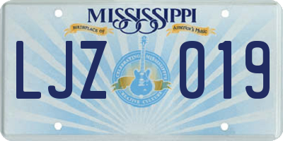 MS license plate LJZ019