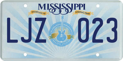 MS license plate LJZ023