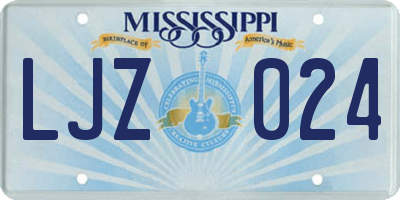 MS license plate LJZ024
