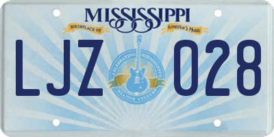 MS license plate LJZ028