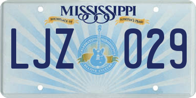 MS license plate LJZ029